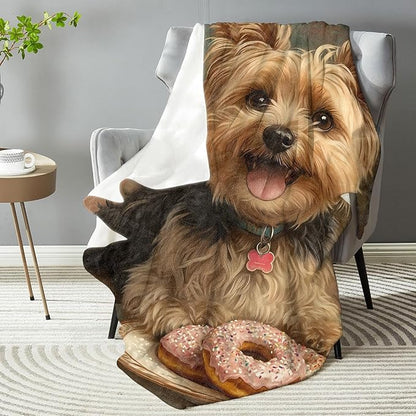 Yorkshire Terrier Blanket - Plush, Soft, Comfy, Lightweight, Warm, Fuzzy, Cozy Flannel Throw Blanket Perfect for Couch, Travel, Bed, Office, Outdoor - 60in×80in(color45)
