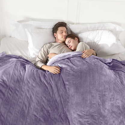 Electric Blanket Heated Blanket King Size, Super Soft Cozy Upgraded Flannel Heating Blanket Dual Control with 5 Heating Levels & 10 Hours Auto Off, Overheat Protection, 100" x 90", Lavender