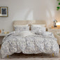 King Size Duvet Cover Set Flower, 100% Cotton 3 Pieces King Floral Bedding Sets for Girls, Vintage Chic Style Flower Leaf Pattern Printed Flower Duvet Cover King, with Zipper Closure (Flower, King)
