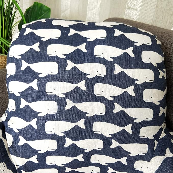 Bohemian Printed Reading Pillow with Support Arms Soft Bed Rest Pillows Back Support Cushion for Kids Reading Watching TV Sitting Up in Bed (23"×16"×10",Whale)