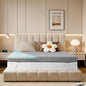 Vipbear Short Queen Size 4 Inch Mattress Topper, Cooling Gel Memory Foam with Bamboo Fiber Cover, Medium Firm Spine Support