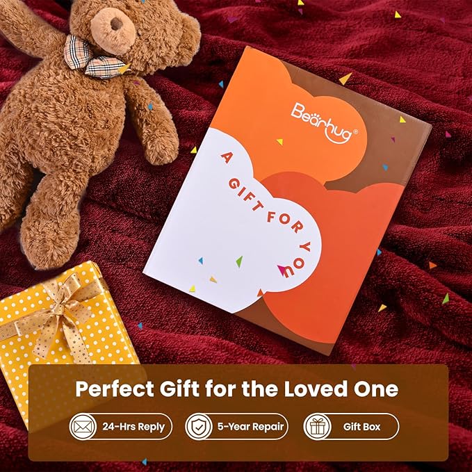 Bearhug Electric Blanket Queen Size 84x90 Inches, Heated Blanket with 10 Heat Settings & 0.5-12H Auto Shut-Off, Machine Washable Heating Blanket, Ultra-Soft Gift Idea for Christmas
