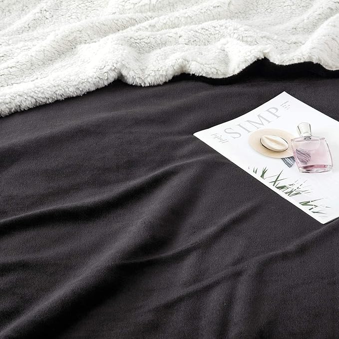 IR Imperial Rooms Black Sherpa Blankets Queen Size for Bed - Wholesale Bulk Pack of 9 Sherpa Blankets - Soft Fluffy Throw Blanket for Hotels, Guest Bedroom, 90x90 Inches