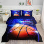3D Basketball Comforter Set American Flag Printed Bedding Set with 1 Comforter and 2 Pillowcases for Boys and Girls Bedroom All Season(Basketball Queen)