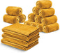 IR Imperial Rooms Fleece Blanket 16 Pack - Super Soft Fluffy Mustrad Throw Blanket for Sofa and Bed - Warm and Cozy Lightweight 400 GSM Microfiber Bed Throws Blankets, 50x60 Inches (Throw/Travel)