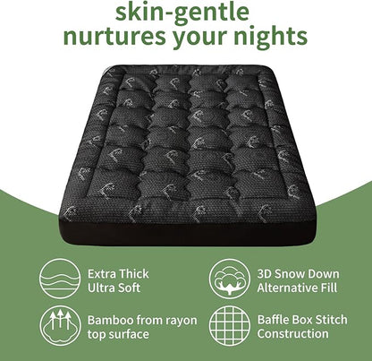 Premium 100% Waterproof Full Mattress Topper, Breathable Mattress Pad, Rayon from Bambo Bed Protector, Deep Pocket Sheet Cover 8"-21"