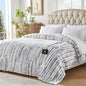 Westinghouse Electric Blanket Twin Size, Super Cozy Luxury Faux Fur & Sherpa Heated Blanket with 10 Heating Levels & 1-12 Hours Auto Off, Fast Heating Blanket, Machine Washable, 62x 84 Inch Blue Gray