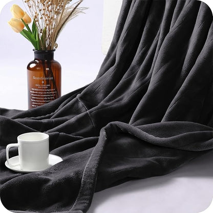 Electric Heated Blanket 84" x 90" Queen Size with Dual Control Warm Flannel Heated Blanket with 4 Heating Levels & 10 Hours Auto-Off, Fast Heating, Machine Washable, for Bedding - Dark Grey