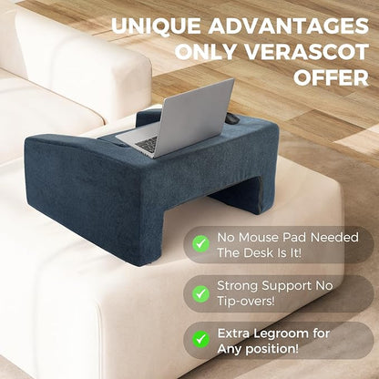 Reading Pillow for Gaming Lap Desk Pillow for Laptop with Pocket Foldable Memory Foam Bed Desk for Reading Working Crocheting Gaming Arm Rest on Bed/Sofa/Floor/Couch/Car (Dark Grey Foldable)
