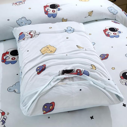 SDIII Astronaut Comforter Set Twin 3 Pieces, Silky Breathable Microfiber and Spandex, Outer Space Bedding Twin for Boys Girls Kids and Teens