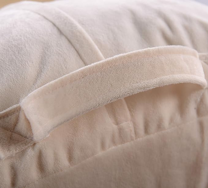 Cheer Collection Reading Pillow with Arms – Portable Bed Pillow for Sitting Up & Support, Foam-Filled Back Rest Pillow for Sitting in Bed & Couch, Machine Washable Ivory (Large)