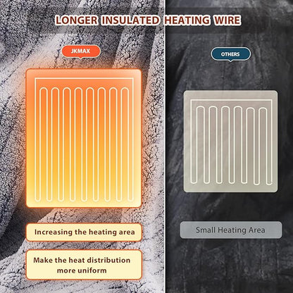 Heated Electric Blanket Full Size - 72"x84" Flannel Heating Blanket with 10 Heating Levels & 5 Time Settings Over-Heat Protection, Winter Warmer for Adults with ETL Certification（Grey）
