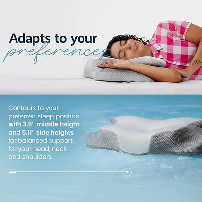 IWS I WANNA SLEEP Cervical Original Neck Plus Gel Premium Ergonomic Memory Foam Cooling Pillow for Neck Pain Relief – Orthopedic Cervical Neck Pillow for Side Sleepers and Neck & Shoulder Support