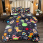 Boys Dinosaur Comforter Set Queen Size, 3Pcs Black Cartoon Dinosaur Bedding Set for Girls Kids Adults Bedroom Decor, Boys Comforter Set for All Season, Lightweight, 1 Quilt with 2 Pillowcases