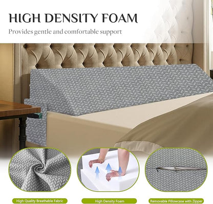 Bed Wedge Pillow Headboard Gap Filler, High-Density Foam Wedge Pillow for Bed, Comfortable & Supportive Angled Design, Fills 0-6" Gap Between Mattress and Headboard