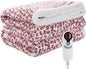 Electric Heated Blanket Throw 50"×60" with 6 Heating Levels &3 Hours Auto Off, Heating Double Sided Plush Sherpa, Fast Heating, Machine Washable Leopard Print Pink & White