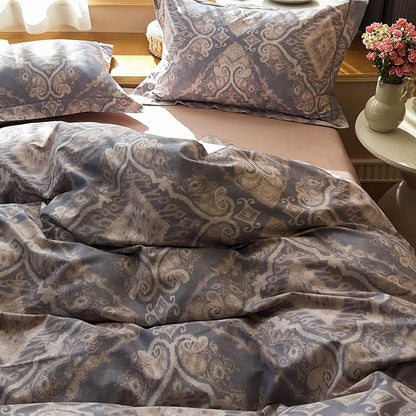 AOJIM Romantic Style Unique Pattern Duvet Cover Set for Kids Adults, Pure Cotton Soft Comforter Cover Set 3pcs, 1 Multicolored AB Version Quilt Cover Queen Size and 2 Matching Pillowcases, No Quilt