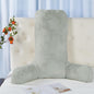 Faux Fur Assembly Need DIY Extra Large Backrest Reading Bed Rest Pillow with Arms and Pockets for Sitting in Bed Couch Sofa, Removable Cover & Filling Seprated, 28" x 30" x17", Light Gray