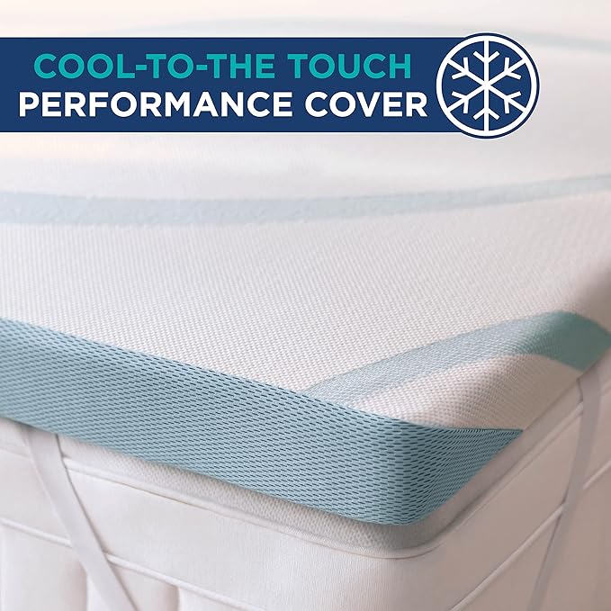 Tempur-Pedic TEMPUR-Adapt + Cooling 3-Inch Twin XL Mattress Topper Luxury Premium Foam, Washable Cover, Cooling Topper, White
