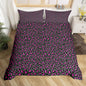 Leopard Print Duvet Cover Set King Size,Wild African Cheetah Animal Comforter Cover with 2 Pillowcases Bedspread,Pink and Grey Fur Microfiber Quilt Cover for Adult Women, 3 Pieces