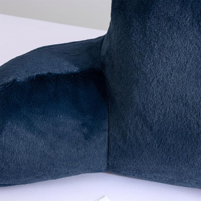 Aimuan Reading Pillow Bed Rest Wedge Large Adult Backrest Pillow with Arms Back Support for Sitting Up in Bed Cushion Incline Rest Sleeping Snoring Pillow, Dark Blue