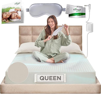 Earth Grounding Sheets Queen Size with 12% Silver Fiber & 4% Silk & 84% Cotton - Beige - SGS Quality Certified Grounded Well Bed Sheet - Conductive Fitted Sheet for Better Sleep
