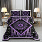 Castle Fairy Purple Hippie Mandala Comforter Set Queen Size Bohemian Bedding Set for Kids Boys Girls Bedroom Decoration Hippy Hippie Gypsy Bed Duvet Insert Sun Moon Comforter with 2 Pillowcase