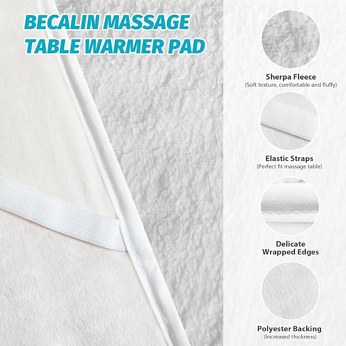 Massage Table Warmer Heating Pad Massage Bed Warmer Pad with 9 Hours Timer, 9 Heat Settings, Overheat Protection for Massage Bed & Spa, Thickened & Soft Fleece, 30" x 71", with Portable Storage Bag