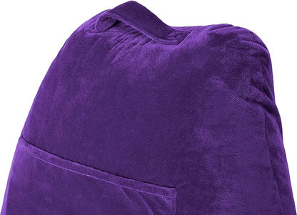 Husband Pillow Purple, Original Reading Pillow in Bed Rest Chair, Shredded Memory Foam Large Lounge Cushion Adult Backrest with Arms, Comfy Back Support for Sit Sitting Up, Washable/Removable Cover