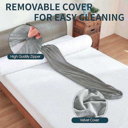 SyMax 7.8"x60" Body Pillow for Queen Bed, Bolster w/Removable Polyester Cover, Headboard Gap Filler Pillow, Light Grey