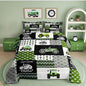 Feelyou Tractor Comforter Set Cartoon Farm Tractor Down Duvet for Kids Boys Girls Truck Car Bedding Set Harvester Excavator Comforter Green 1 Comforter Set with 2 Pillowcases Full Size