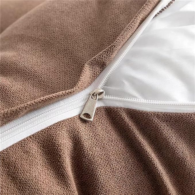 Triangular Reading Bed Rest Pillow Large Bolster Cushion Headboard Backrest Wedge Pillow with Removable Cover and Two Large Side Pockets (Brown, Twin: 39 x 8 x 20 inches)