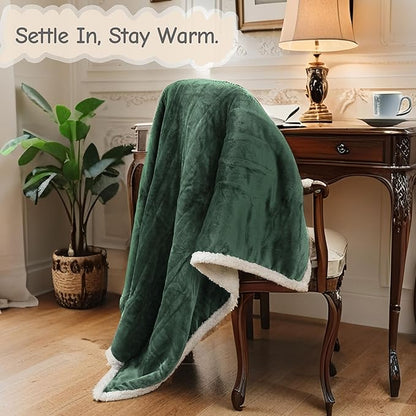 Electric Heated Blanket Full Size 72"x84", Soft Flannel with Overheat Protection, 6 Adjustable Heat Settings & 10-Hour Auto-Off Timer, Fast Heating for Winter Comfort, Dark Green