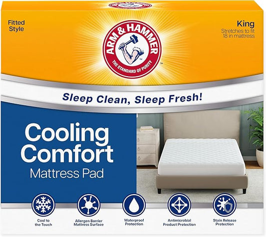 Arm & Hammer Cooling Comfort Mattress Pad, Waterproof, King