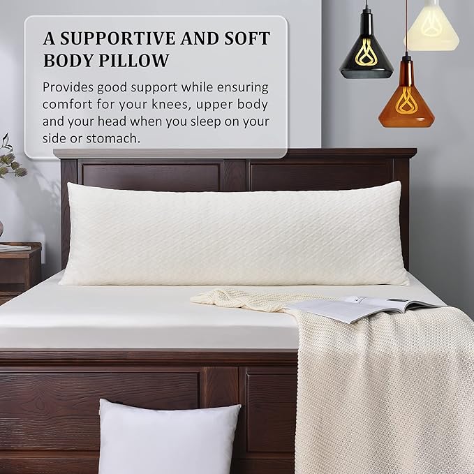 Basic Beyond Memory Foam Pillows - Long Body Pillows for Adults, 20x54, Side & Back Sleepers