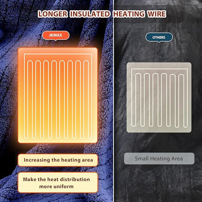 Heated Electric Blanket Queen Size - 84"x90" Heating Blanket with 10 Heating Levels & 5 Time Settings Over-Heat Protection, Winter Warmer for Adults with ETL Certification（Navy Blue）
