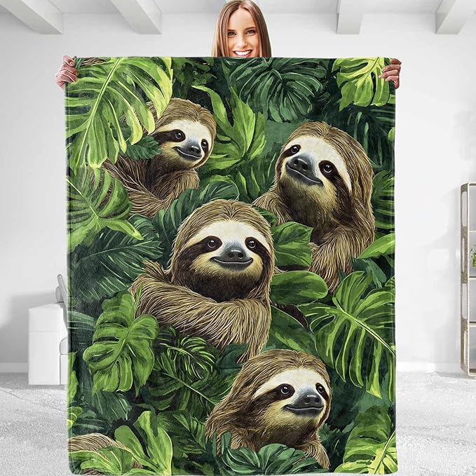 Sloth Blanket - Plush, Soft, Comfy, Lightweight, Warm, Fuzzy, Cozy Flannel Throw Blanket Perfect for Couch, Travel, Bed, Office, Outdoor - 50in×40in(color43)