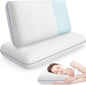 Memory Foam Pillows for Side, Back and Stomach Sleepers, Set of 2, Bed Pillow with Washable Cover and Breathable Mesh, Bed Pillow for Sleeping (Grey，Queen Size)