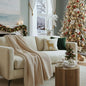 Cloud Scape Linen Herringbone Cotton Throw Blanket for Couch, Bed,Sofa, Home Decor, Soft, Heavy, All-Season, Winter Bed Blanket, Best Gift for Christmas, 50 x 70, Fog