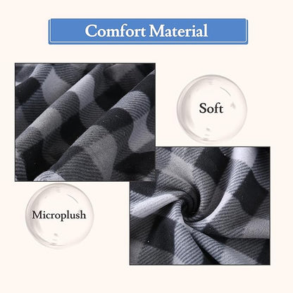 Electric Heated Blanket 72"x84" Full Size - 4 Heat Levels, 10H Auto Shut Off, Ultra-Soft Fleece Heated Blanket with Overheat Protection, Machine Washable - Grey Checkered Pattern