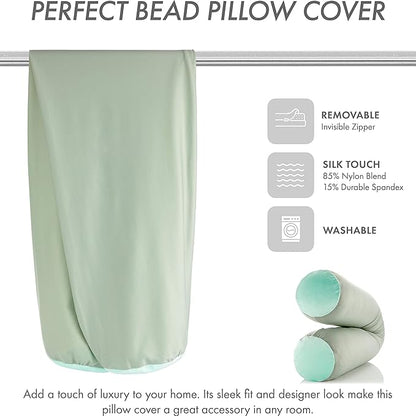 Case Only - Body Pillow Cover Stylish Silky Super Soft - 85% Spandex/ 15% Nylon, Beauty - Anti Wrinkle, Anti Aging Prevention - Breathable Pillowcase Design - Gentle on Hair Size 48 X 8, Cadet Grey