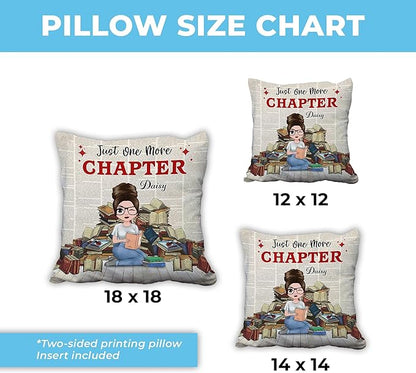 Hyturtle Personalized Funny Book Pillow (Insert Included) Gifts for Girl Women - Book Lover Gifts - Birthday Gifts for Book Lovers Librarian - Custom Name Sofa Couch Cushion Home Decor Pillow