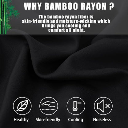TELUS Pillow Cases King Size 2 Pack, Bamboo Rayon Cooling Pillowcases with Envelope Closure, Cool Breathable Pillow Case for Hot Sleepers & Night Sweats, 20x36 inches, Black