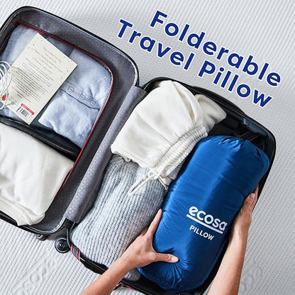 Ecosa Cooling Gel Memory Foam Pillow, Adjustable Memory Pillow, Travel Pillows for Sleeping, Cervical Neck Pillow for Sleeping, Soft Pillows for Side Sleepers
