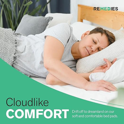 Remedies Extra Large Incontinence Bed Pads (36" x 36", 50 Count) - Super Absorbent Disposable Chux Underpads for Adults, Seniors, Kids, Puppies, Dogs & Furniture Protection