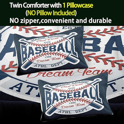 Bodhi Kids Comforter Set Queen,Sports Boys Comforter Set,Baseball Comforter Set Queen,Boys Baseball Bedding Set for Kids,Teen Boy Comforter Bedding Set Queen with Pillowcases