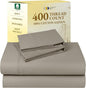 California Design Den Full Size Bed Sheets Set - Soft 400 Thread Count Sateen, Natural 100% Cotton Sheets with Deep Pockets, Breathable, and Durable Bedding Set - Taupe