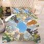 Cat Comforter Set Twin: Cute Floral Cats Bedding Set Blue Sky Daisy Kitten Quilt for Girls Kids Teens Toddler Kawaii Flowers Feline Bed Sets 1 Comforter & 1 Pillowcase