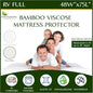 Four Seasons Essentials RV Short Full Size Waterproof Mattress Protector - Cooling Viscose derived from Bamboo Fitted Sheet Mattress Cover - Quilted Jacquard Pad Protects from Dust Allergens