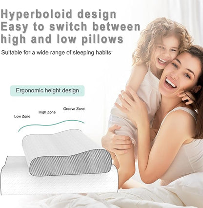 Cervical Pillow for Neck Pain Relief, Memory Foam Pillow, Ergonomic Adjustable Contour Bed Pillow for Side, Back & Stomach Sleepers (2, 22 * 13.7inch)